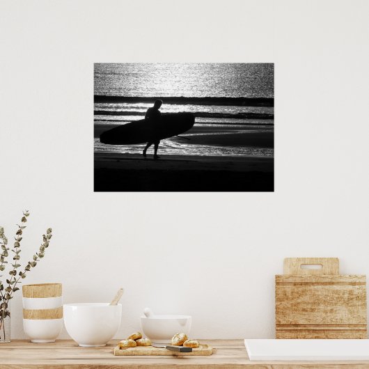 Surfer op de zand poster (Keuken)
