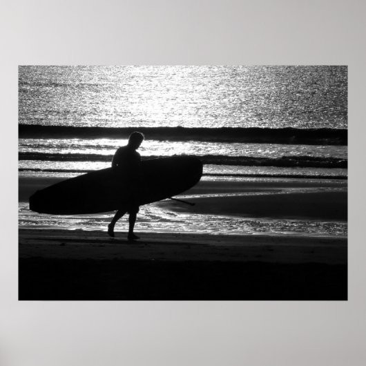 Surfer op de zand poster (Voorkant)