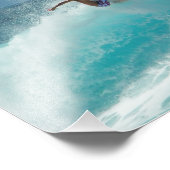 Surfer op een foto van een grote golf afdruk (Hoek)