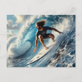 Surfer op een golf briefkaart (Voorkant)