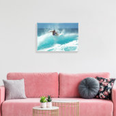 Surfer op een grote golf canvas print (Insitu (Woonkamer))