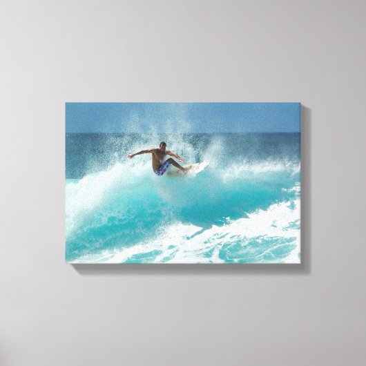Surfer op een grote golf canvas print (Voorkant)