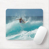 Surfer op een grote golf mousepad muismat (Met muis)