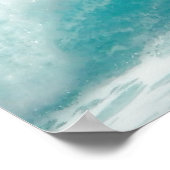 Surfer op een grote golf posterprint poster (Hoek)
