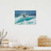 Surfer op een grote golf posterprint poster (Keuken)