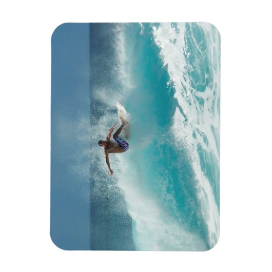 Surfer op een grote golf rechthoek magneet (Verticaal)