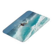 Surfer op een grote golf rechthoek magneet (Linkerzijde)