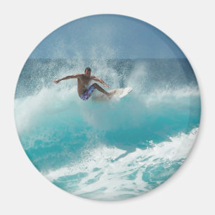 Surfer op een grote golflengte magneet