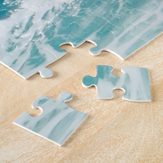 Surfer op een grote golfpuzzel legpuzzel (Zijkant)