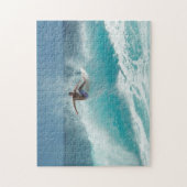 Surfer op een grote golfpuzzel legpuzzel (Verticaal)