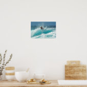 Surfer op een poster met grote golven (Keuken)