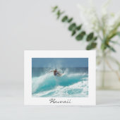 Surfer op een wit Hawaii-briefkaart met een grote Briefkaart (Staand voorkant)