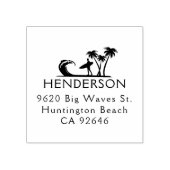 Surfer op het strand Custom Return Address Rubberstempel (Afrduk)