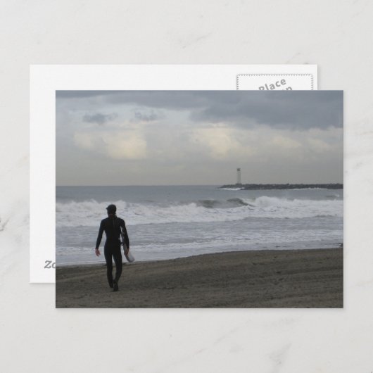 Surfer op lopen briefkaart (Voorkant / Achterkant)