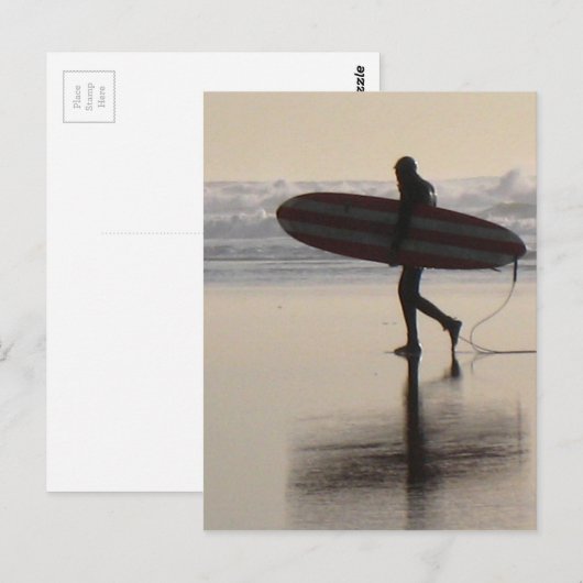 Surfer op Ocean Beach Briefkaart (Voorkant / Achterkant)