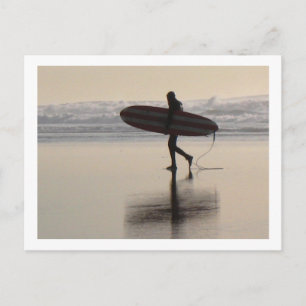 Surfer op Ocean Beach Briefkaart