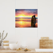 Surfer op Sunrise Beach met slogan Poster (Keuken)
