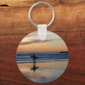 Surfer op zonsondergang sleutelhanger (Voorkant)