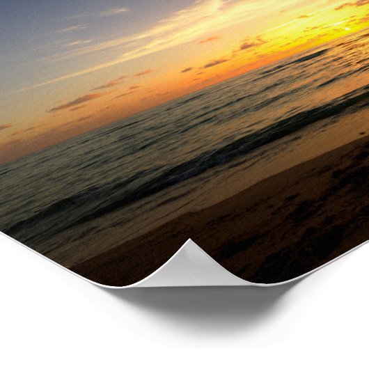 Surfer op zonsopgang poster (Hoek)