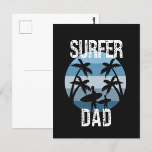 Surfer pa briefkaart
