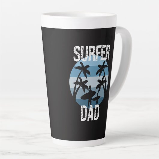 Surfer pa latte mok (Rechterhoek)