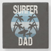 Surfer pa stenen onderzetter (Voorkant)