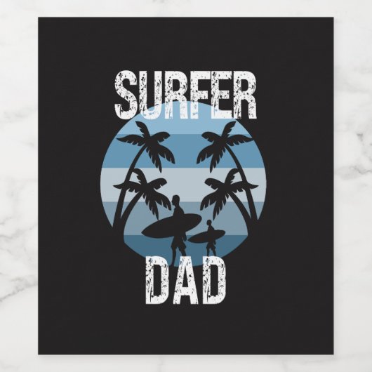 Surfer pa wijn etiket (Enkel label)