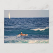 Surfer Paddling Out Briefkaart (Voorkant)