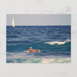 Surfer Paddling Out Briefkaart
