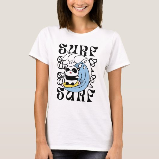 Surfer Panda T-shirt (Voorkant)