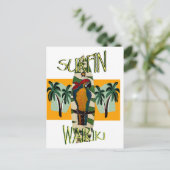 Surfer Papegaai Briefkaart (Staand voorkant)