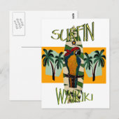 Surfer Papegaai Briefkaart (Voorkant / Achterkant)