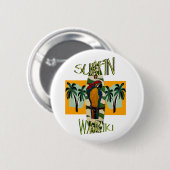 Surfer Papegaai Ronde Button 5,7 Cm (Voorkant /achterkant)