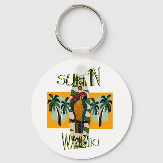 SURFER PAPEGAAI SLEUTELHANGER (Voorkant)