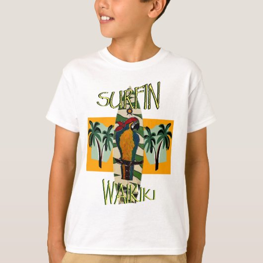Surfer Papegaai T-shirt (Voorkant)