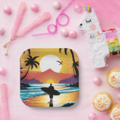 Surfer Papieren Bordje (Feest)