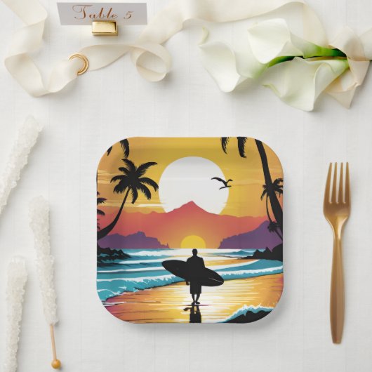 Surfer Papieren Bordje (Huwelijk)