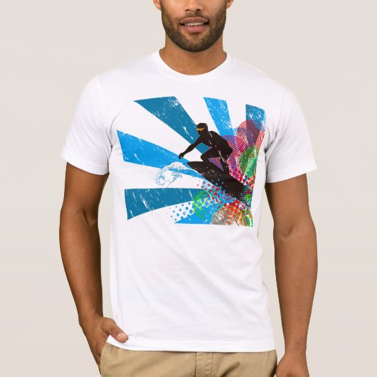 Surfer Paradise T-Shirt met vervorming (Voorkant)