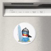 Surfer Penguin Magneet (Insitu (Vaatwasser))