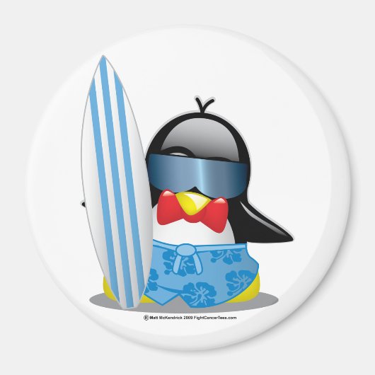 Surfer Penguin Magneet (Voorkant)