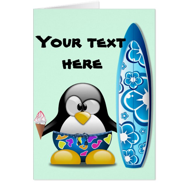 Surfer Penguin met ijskap (Voorkant)