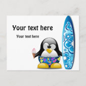 Surfer Penguin met ijskap Briefkaart (Voorkant)