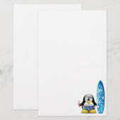 Surfer Penguin met ijskap Briefpapier (Voorkant / Achterkant)