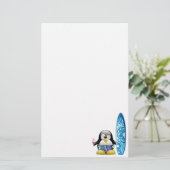 Surfer Penguin met ijskap Briefpapier (Staand voorkant)