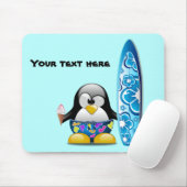 Surfer Penguin met ijskap Muismat (Met muis)