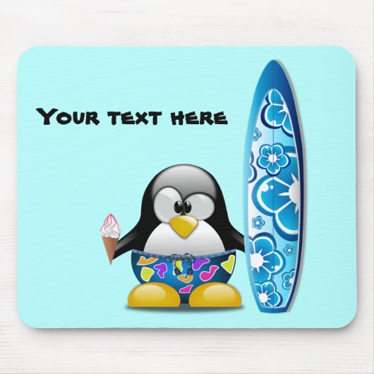 Surfer Penguin met ijskap Muismat (Voorkant)