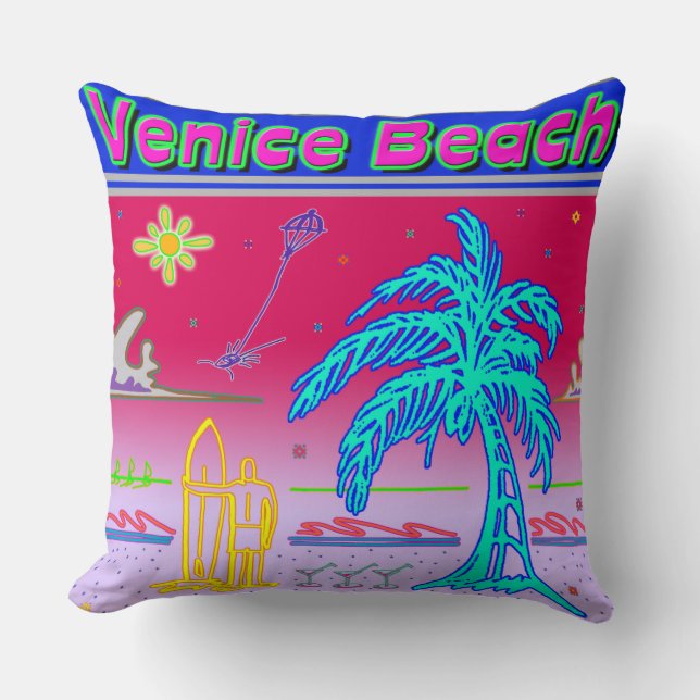 Surfer Pillow "Venice Beach" Kussen (Voorkant)