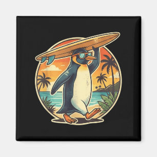 Surfer Pinguïn Aloha Hawaiaans Surfen Tropisch Magneet