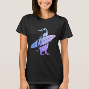 Surfer Pinguïn Surfplank Surfen Grappig Schattig S T-shirt
