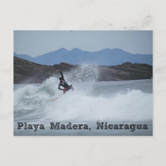 Surfer Playa Madera, Nicaragua Postcard Briefkaart (Voorkant)
